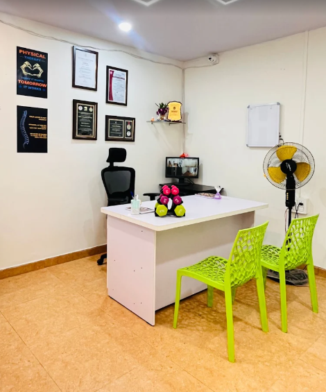 Reception and consultation desk at ALIGN Physiotherapy Clinic, Belagavi